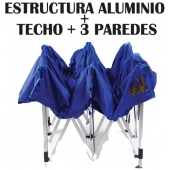 Carpa Plegable o Gazebo 3H - Estructura de Aluminio + Techo + 3 paredes