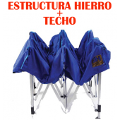 Carpa Plegable o Gazebo 3H - Estructura de Hierro zincado + Techo