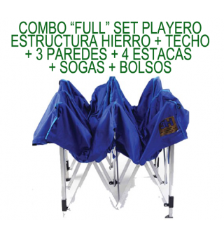 Set Playero Plegable Full Estructura de Hierro Zincado - 3H