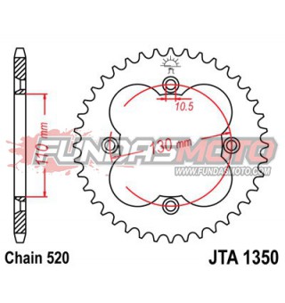 CORONA ALUMINIO(JTA1350.38) O HIERRO(JTR1350.38) JT SPROCKET AMERICANA 38 DIENTES  PARA VARIOS MODELOS