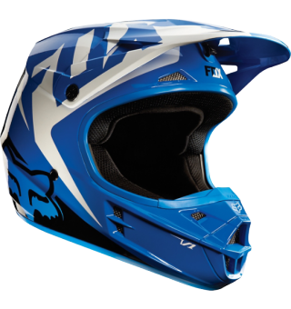 Casco Moto Niño V1 Venz Azul Fox —